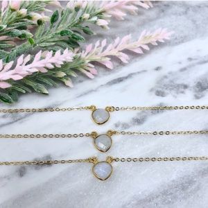 Rainbow Moonstone Heart Necklace